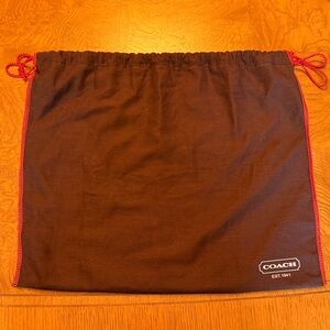 Coach Brown Dust Bag with Red Trim Drawstring